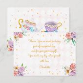 Carte De Remerciements Thé anniversaire des enfants (Devant / Derrière)
