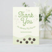 Carte De Remerciements Thé aux perles vert axolotl mignon Par-tea Enfants (Debout devant)