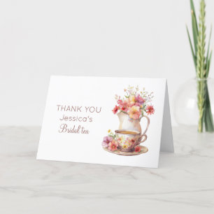 Carte De Remerciements Thé Bohème de Mariage Floral Vintage Shower de Mar