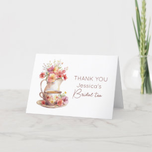 Carte De Remerciements Thé Bohème de Mariée Floral Vintage Shower de Mari