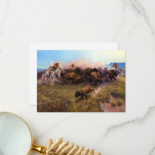Carte De Remerciements The Buffalo Hunt, no 39, par Charles M. Russell