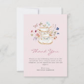 Carte De Remerciements Thé dansant Rose Fardé (Devant)