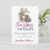 Carte De Remerciements Thé de Noël floral (Debout devant)