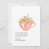 Carte De Remerciements Thé de printemps (Dos)