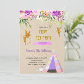 Carte De Remerciements Thé de soirée à thé violet fée (Debout devant)
