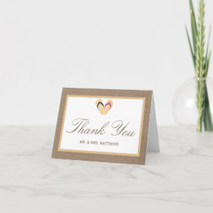 Carte De Remerciements The Flip-Flop Sand Beach Burlap Wedding Collection