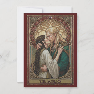 Carte De Remerciements The Lovers Tarot Art Flat Thank You Card 