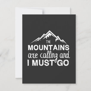 Carte De Remerciements The Mountains Are Calling And I Must Go