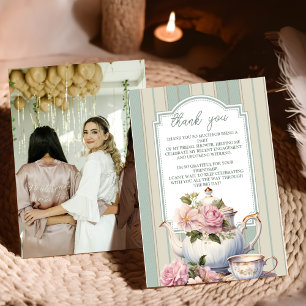 Carte De Remerciements Thé Party de Mariage Photo Amour en Ébullition