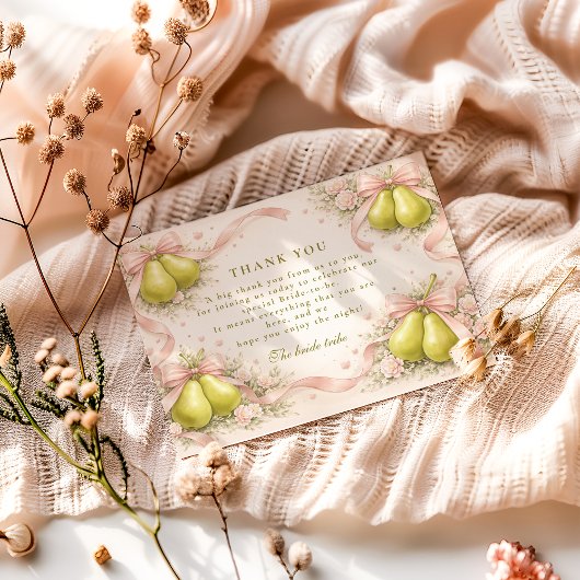 Carte De Remerciements The Perfect Pair Pear Bridal Shower