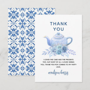 Carte De Remerciements Thé pour deux – Floral 2e anniversaire