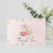 Carte De Remerciements Théière florale Remerciement pour la fête de maria (Debout devant)