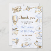 Carte De Remerciements Thème Avion de Cute Boy (Devant)