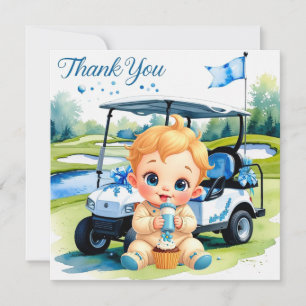 Carte De Remerciements Thème Baby Shower Garçon Golf