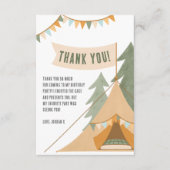 Carte De Remerciements Thème Camping Extérieur Aventure Garçon Anniversai (Devant)