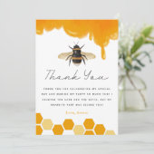 Carte De Remerciements Thème d'abeille Fête d'anniversaire Jaune (Debout devant)