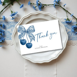 Carte De Remerciements Thème de Baby Shower Quelque Chose de Bleu avec un
