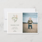 Carte De Remerciements Thème de dragon mignon Photo d'anniversaire (Devant)