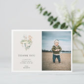 Carte De Remerciements Thème de dragon mignon Photo d'anniversaire (Debout devant)