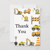 Carte De Remerciements Thème de fête d'anniversaire Construction pour gar (Devant)