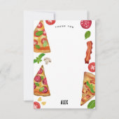Carte De Remerciements Thème de fête d'anniversaire pizza aquarelle pour (Devant)