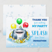 Carte De Remerciements Thème de fête d'anniversaire pour enfants sur les  (Devant / Derrière)