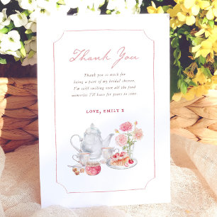Carte De Remerciements Thème de fête de fiançailles : Tea Party au jardin