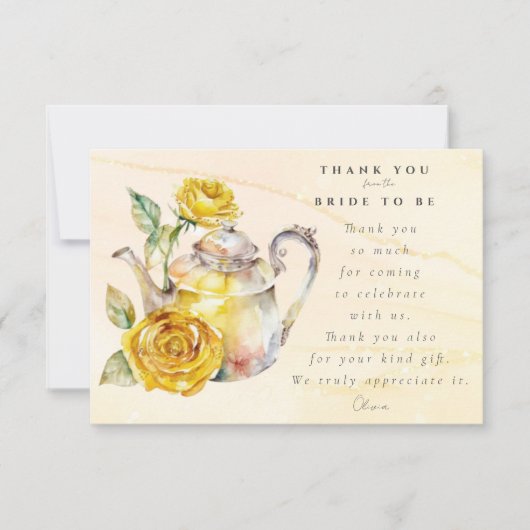 Carte De Remerciements Thème de fête prénuptiale avec un goûter champêtre (Devant)