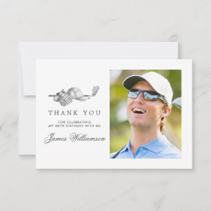 Carte De Remerciements Thème de golf 30ème anniversaire Photo