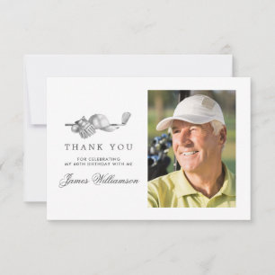Carte De Remerciements Thème de golf 60ème anniversaire Photo