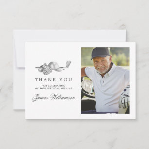 Carte De Remerciements Thème de golf 80ème anniversaire Photo