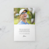 Carte De Remerciements Thème de golf avec photo 30e anniversaire (Intérieur)