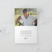 Carte De Remerciements Thème de golf avec photo 80e anniversaire (Intérieur)