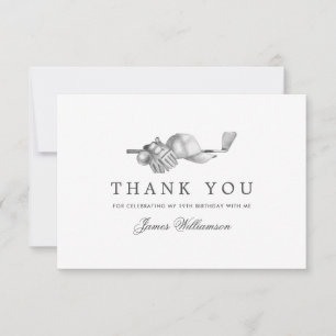 Carte De Remerciements Thème de golf élégant 19e anniversaire