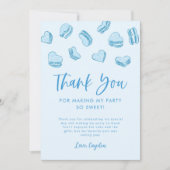 Carte De Remerciements Thème de la Saint-Valentin Cœurs bleus Fête d'anni (Devant)