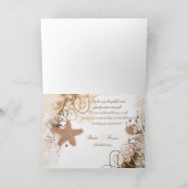 Carte De Remerciements Thème de mariage sur la plage (Intérieur)