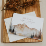 Carte De Remerciements Thème de montagne de mariage personnalisé<br><div class="desc">Il s'agit d'un carte de remerciements mariage de montagne avec une belle scène de chute d'aquarelle et un élégant appariement de police. Modifiez la plupart du texte et toutes les couleurs sauf la couleur de la scène de montagne aquarelle. La couleur de la goutte à feuillage persistant n'est pas modifiable....</div>