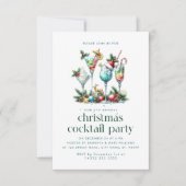 Carte De Remerciements Thème de Noël Fête de Cocktail de Noël (Devant)
