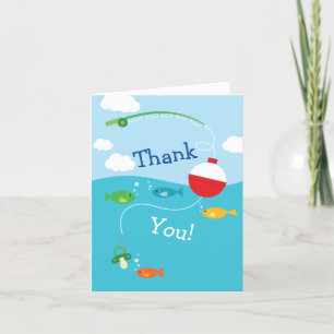 Carte De Remerciements Thème de poisson Baby shower de pêche pour pêcheur