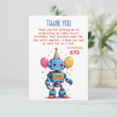 Carte De Remerciements thème de robot avec ballons aquarelle (Debout devant)