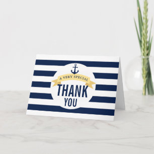 Carte De Remerciements Thème de Style Nautique Remerciement de Célébratio