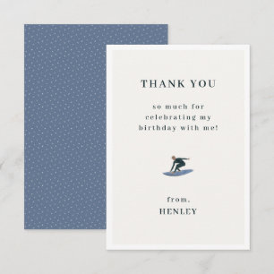 Carte De Remerciements Thème de surf cool pour anniversaire