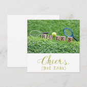 Carte De Remerciements Thème de tennis (Devant / Derrière)