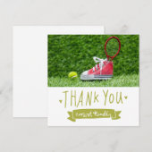Carte De Remerciements Thème de tennis (Devant / Derrière)