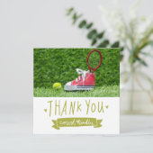 Carte De Remerciements Thème de tennis (Debout devant)