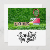 Carte De Remerciements Thème de tennis (Devant / Derrière)