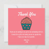 Carte De Remerciements Thème Deux Douces 2e Anniversaire Gâteau Cupcake F (Devant)