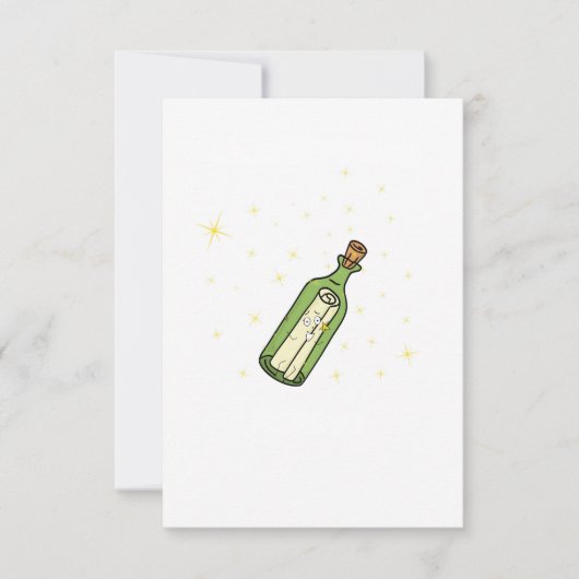 Carte De Remerciements Thème du message dans une bouteille (Devant)