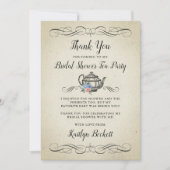 Carte De Remerciements Thème élégant de thé à la mode rétro | Enterrement (Devant)