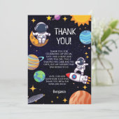 Carte De Remerciements Thème Espace Tout Âge Anniversaire (Debout devant)